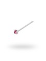 Piercing naso chiodino a griffe con zircone rosa 1.5 mm in argento 925