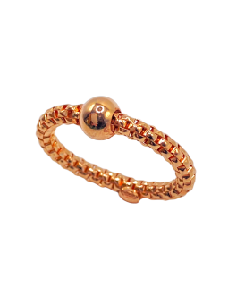 Anello catena popcorn mm 3 con pallina mm 6 in argento 935