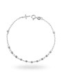 Bracciale Rosario cm 19 con Grani Lisci mm 3 e Croce pendente in ARGENTO 925