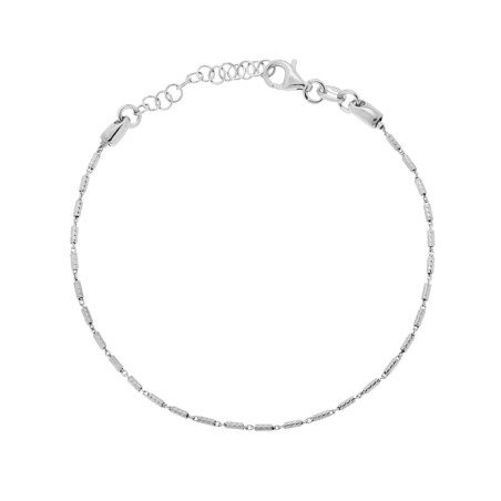 Bracciale Catena Cilindretti Diamantati in ARGENTO 925