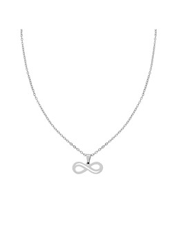 Parure Orecchini e Collana Catena Forzatina Diamantata Infinito in ACCIAIO