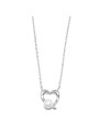 Collana Catena Forzatina Diamantata con Cuore e Perla in ARGENTO 925