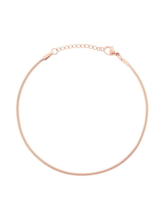 Cavigliera Catena Maglia Snake mm 3 in ACCIAIO colore Rosa