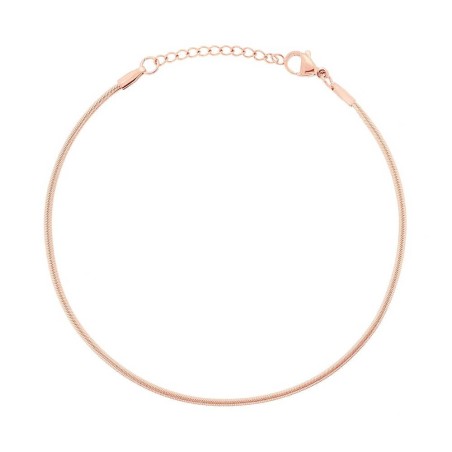 Cavigliera Catena Maglia Snake mm 3 in ACCIAIO colore Rosa
