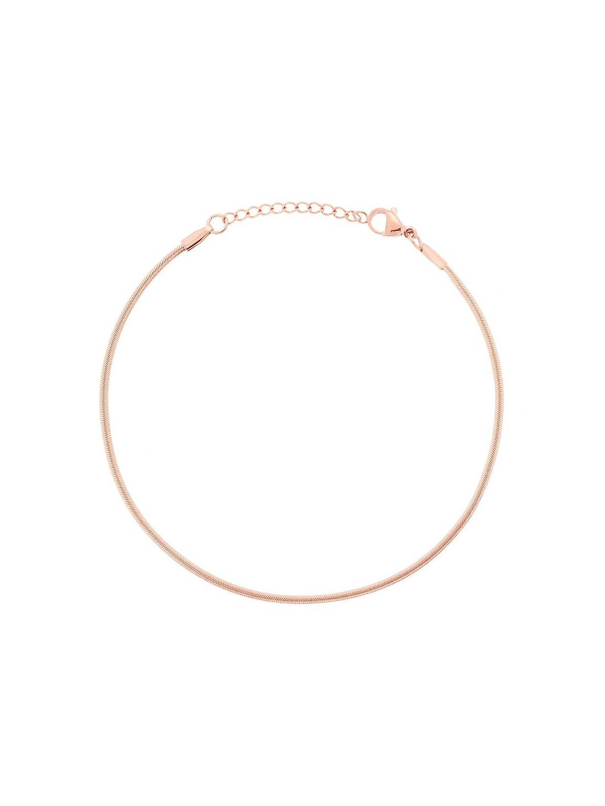Cavigliera Catena Maglia Snake mm 3 in ACCIAIO colore Rosa