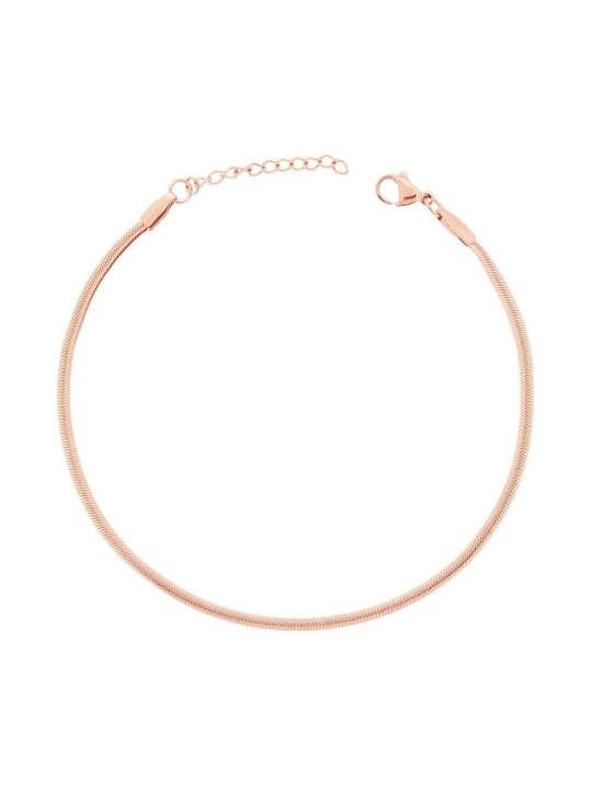Cavigliera Catena Maglia Snake mm 4 in ACCIAIO colore Rosa