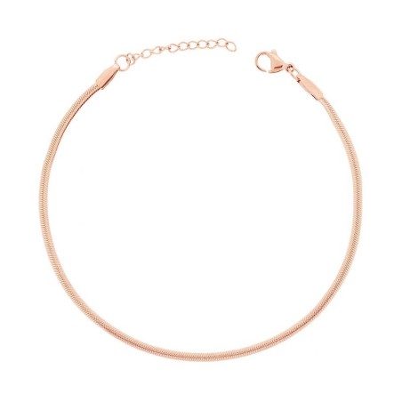 Cavigliera Catena Maglia Snake mm 4 in ACCIAIO colore Rosa