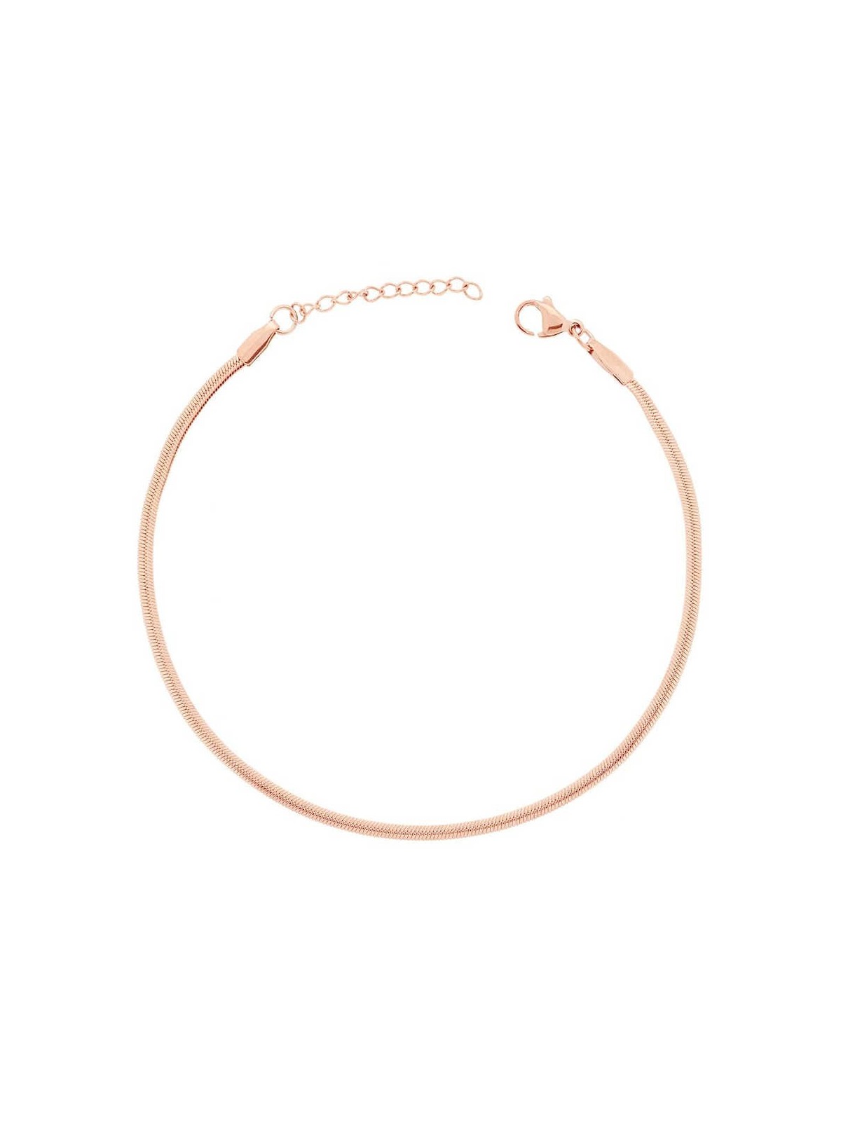 Cavigliera Catena Maglia Snake mm 4 in ACCIAIO colore Rosa