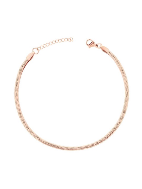 Cavigliera Catena Maglia Snake mm 5 in ACCIAIO colore Rosa