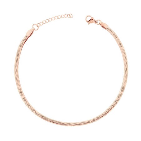 Cavigliera Catena Maglia Snake mm 5 in ACCIAIO colore Rosa