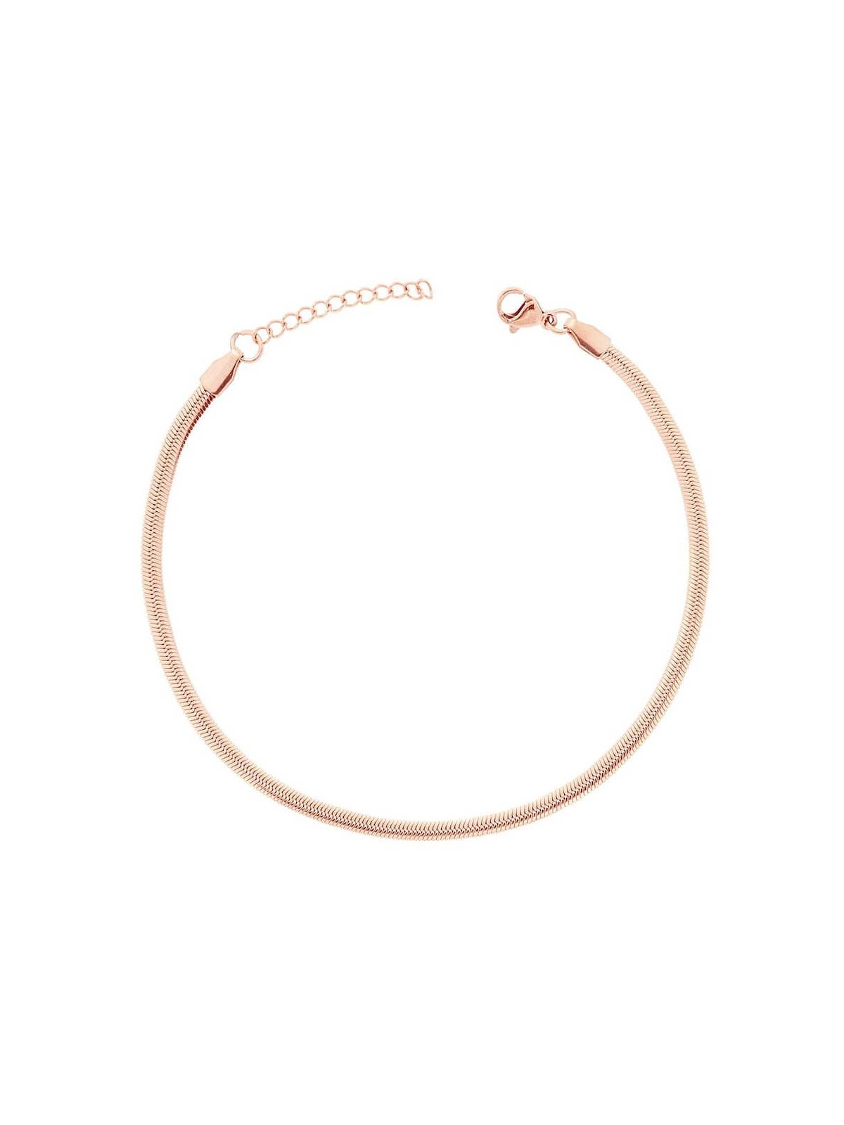 Cavigliera Catena Maglia Snake mm 5 in ACCIAIO colore Rosa