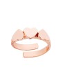Anello Tre Cuori Plain in Argento 925 Galvanica Rosa