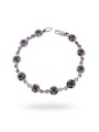 Bracciale Etnico Thailandese con Pietre Ametista in ARGENTO 925