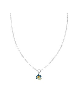 Collana Bimbo Bimba con Soggetto Sole con Smalto Multicolor in Argento 925