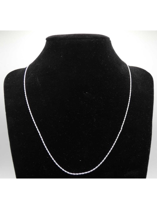 Catena Corda Diamantata 317 sezione mm 1.3 lunghezza cm 45 in ARGENTO 925