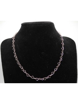 Catena Cuori sezione mm 4.5 lunghezza cm 40 in ARGENTO 925 Galvanica Rosa