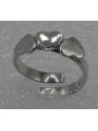 Anello tre Cuori plain in ARGENTO 925 Galvanica Rodio