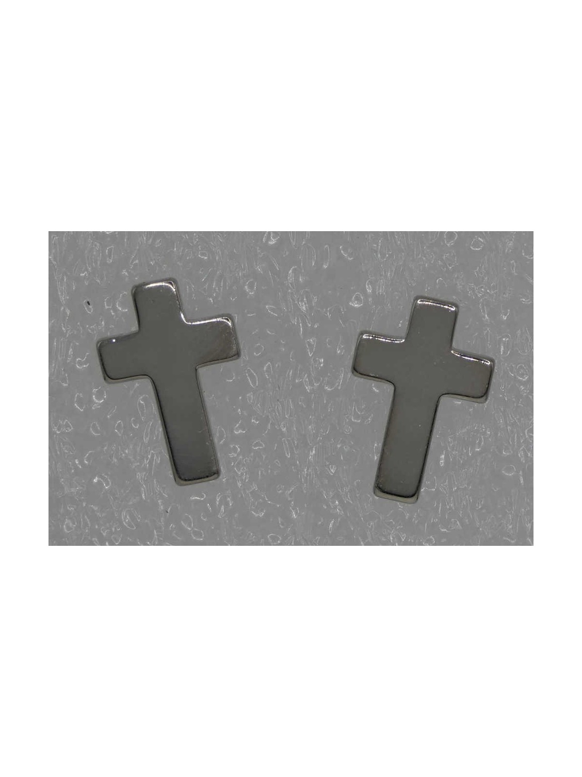 Orecchini Croce in ARGENTO 925 Galvanica Rodio