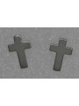 Orecchini Croce in ARGENTO 925 Galvanica Rodio
