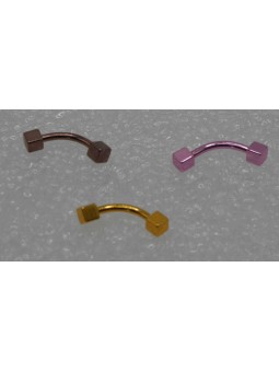 Body Pearcing Banana mm 14 con Cubetti Multicolor mm 2.5 in ACCIAIO Chirurgico