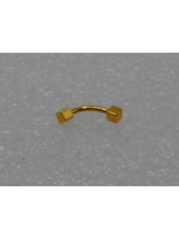 Body Pearcing Banana mm 14 con Cubetti Multicolor mm 2.5 in ACCIAIO Chirurgico
