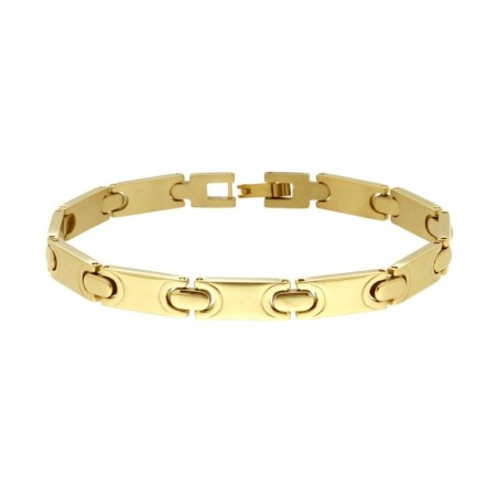 Bracciale Uomo Imperniato in ACCIAIO colore Oro (7 mm)