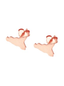 Orecchini Sicilia plain in ARGENTO 925 Galvanica Rosa