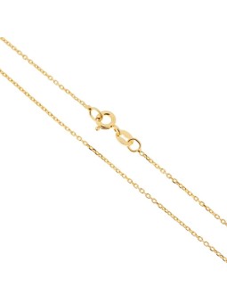 Catena Forzatina Diamantata sezione mm 1.1 lunghezza cm 40 in ARGENTO 925 Galvanica Oro