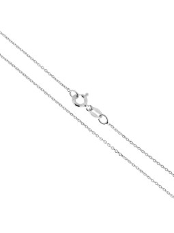 Catena Forzatina Diamantata 030 Sezione mm 1.1 Lunghezza Cm 40 in Argento 925 Galvanica Rodio