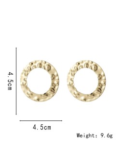 Orecchini a bottone in lega con placcatura geometrica stile streetwear