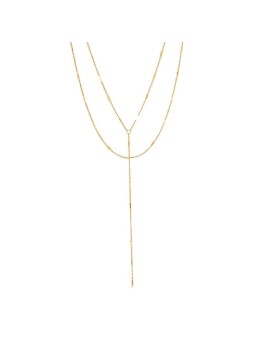 Collana a strati in acciaio placcato oro 14k stile semplice