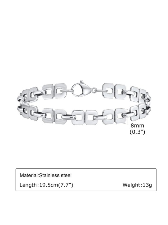 Bracciale Unisex in Acciaio Inossidabile con Maglia Infinito