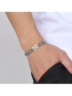 Bracciale Unisex in Acciaio Inossidabile con Maglia Infinito