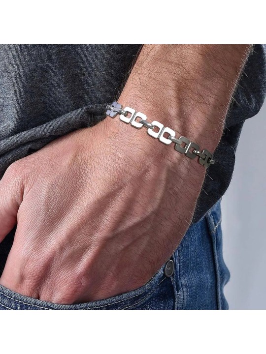 Bracciale Unisex in Acciaio Inossidabile con Maglia Infinito