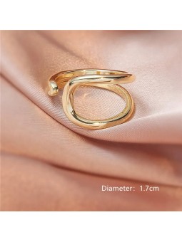 Anello da donna aperto in rame placcato oro stile semplice