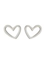 Orecchini a bottone in acciaio a forma di cuore colore argento