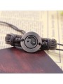 Bracciale unisex in stile etnico con placcatura in lega e tao inciso