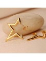 Orecchini a bottone in acciaio placcati oro 18k a forma di stella