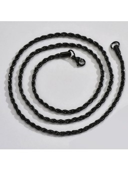 Collana da uomo in acciaio tinta unita stile hip-hop punk