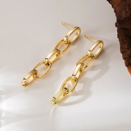 Orecchini pendenti in acciaio placcato oro 18k stile vintage