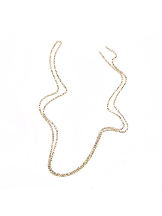 Collana elegante in lega sottile con micro cristalli quadrati intarsiati