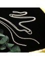 Collana elegante in lega sottile con micro cristalli quadrati intarsiati