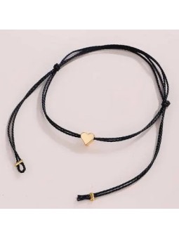 Bracciale da donna doppio filo con cuore in lega placcata
