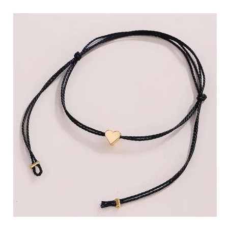 Bracciale da donna doppio filo con cuore in lega placcata