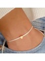 Bracciale da donna doppio filo con cuore in lega placcata