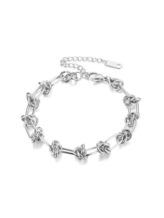 Bracciale geometrico in acciaio stile semplice