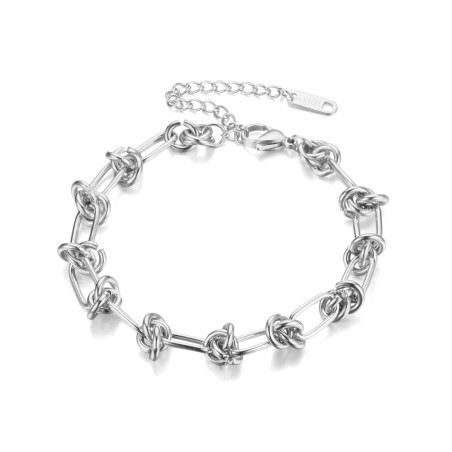Bracciale geometrico in acciaio stile semplice
