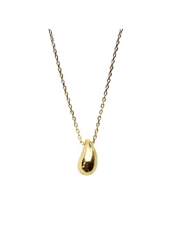 Collana in acciaio al titanio placcato oro 18k con ciondolo a goccia