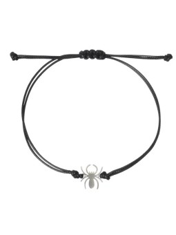 Bracciale fatto a mano in corda e lega con ragno retrò hip-hop