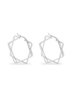 Orecchini geometrici in acciaio a forma di quadrati